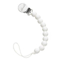Ali+Oli Silicone Pacifier Clip for Baby (White) 100% Food-Grade BPA Free Newborn Pacifier Holder Infant Binky Clip for Baby Boy or Girl