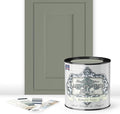 ALL-IN-ONE Paint, Durable cabinet and furniture paint. Built in primer and top coat, no sanding needed. Includes our 30 featured color card - Simply Sage (gray green), Quart