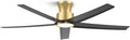 ocioc 52 inch Ceiling Fans with Lights, Large Air Volume Ceiling Fans with Reversible Quiet DC Motor and Remote（Black-Gold）