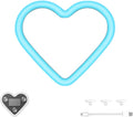 Romantic Heart-Shaped Car LED Ambient Light - Solar & Type-C Powered, 5 Lighting Modes, Universal Fit, for Women (Ice Blue)