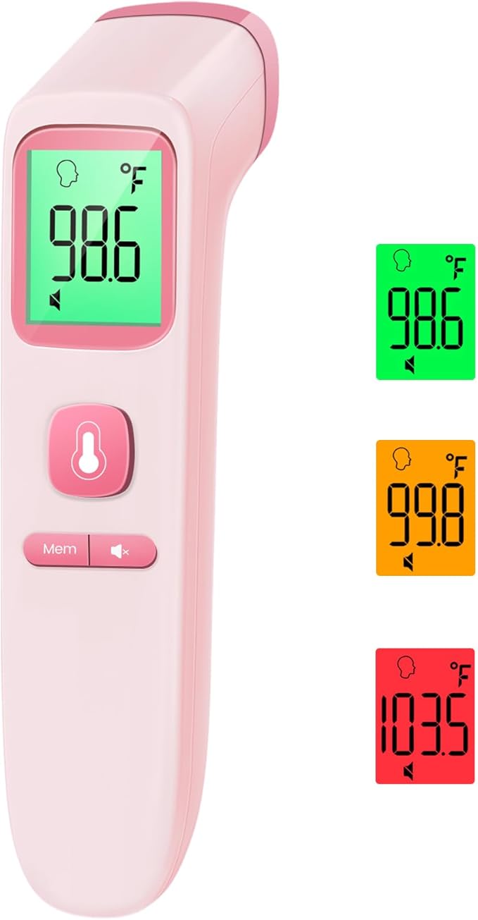 No-Touch Thermometer for Adults and Kids - 202 Pink & 2000 Black