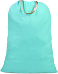 Cotton Canvas Laundry Bag with Handles & Drawstring Straps, Heavy Duty Extra