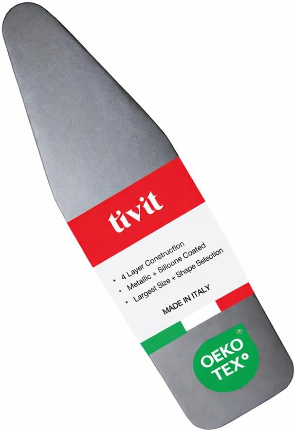 TIVIT Ironing Board Cover 18 x 49” – Made in Italy, Alumitek PRO Heat-Reflective