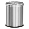 15L/4GAL Silver Stainless Steel Bathroom Garbage can, Bathroom Trash Can with Flipping Lid，Brushed Nickel Gaebage Can for Bedroom,Living Room,Office,Hotel,Shop,Restaurant (15L-Silver)