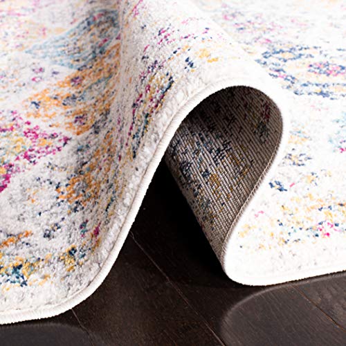 SAFAVIEH Madison Collection Runner Rug - 2'3" x 14', Cream & Multi, Boho Chic Distressed Design, Non-Shedding & Easy Care, Ideal for High Traffic Areas in Living Room, Bedroom (MAD611B) - color: Cream/Multi, size: 2'3" x 14' (Runner)