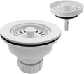 3-1/2 Inch Polymer White Sink Drain Assembly