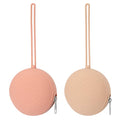 2 Pack Silicone Pacifier Holder Case, BPA Free Newborn Baby Pacifiers Silicone Pouch for Boys & Girls, Portable Silicone Pacifier Container Case (Muted, Apricot)