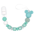 Personalized Pacifier Clip with Name Customizable Mouse (Green)