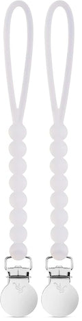 Ryan & Rose Cutie Clip Judy - Pacifier Clip Holder Silicone (Judy, Clear) (Pack of 2)