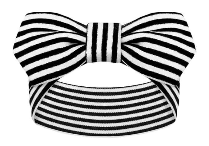 Creative Knitwear Georgia Bulldogs Infant Girls Black/White Striped Hair Knot Headband Embroidered Logo - Size Newborn - 4T