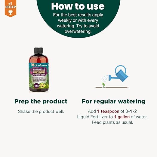 Premium Liquid Olive Tree Plant Fertilizer - 3-1-2 Concentrate for Indoor Plants and Flowers by Gardenera | Organic Plant Food for Olive Trees - 8oz