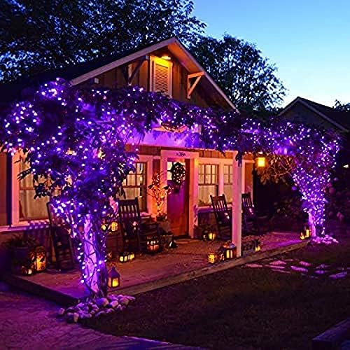 kemooie 500 LED Purple Christmas Lights, 164 FT 8 Lighting Mode Plug in Waterproof Christmas Lights Outdoor, for Birthday Christmas Wedding Party Garden Balcony Decor (Purple)