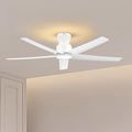 ocioc 52 Inch Ceiling Fans with Lights, Large Air Volume Ceiling Fan with Backlight, Ultra Quiet Reversible DC Motor with Remote（White）