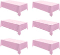 Rectangle Tablecloths 90x132 Inch 6 Pack Pink Tablecloth for 6ft Washable Decorative Linen Polyester Table Cloths for 8ft Dining Table Banquets Buffet Parties and Wedding