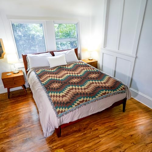 Pure Country Weavers Sandy Hills - Western Tapestry Throw Blanket Woven from Cotton - Made in The USA (72x54) - color: Sandy Hills