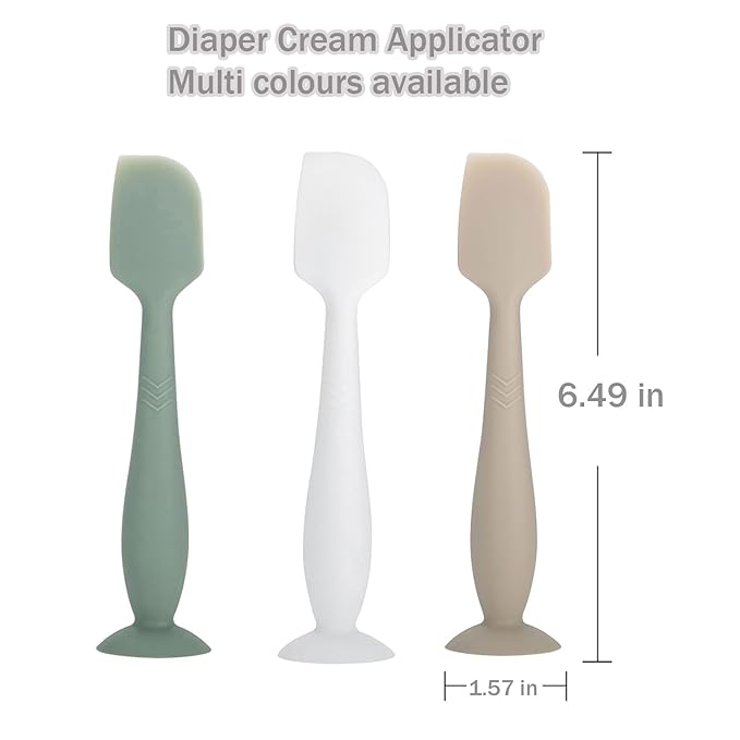 Baby Diaper Cream Spatula - Baby Diaper Rash Cream Applicator for Butt Paste Diaper Cream - Newborn Essentials (green, gray, white)