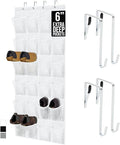 GORILLA GRIP Over the Door Shoe Organizer, 24 Extra Large Breathable Mesh