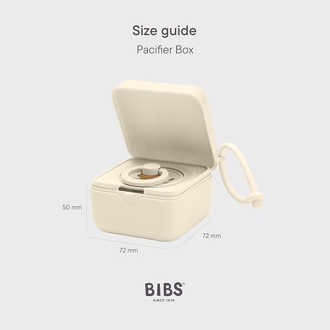 BIBS Liberty Pacifier Box with Strap. Soother Holder and Steriliser case. 100% BPA Free Food-Grade Material - June Blossom Blush