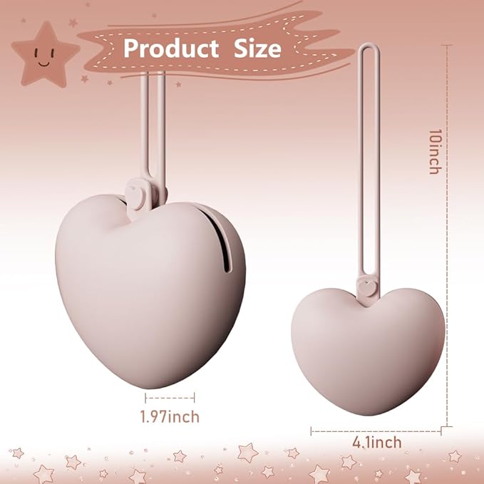 4PCS Pacifier Holder Case Set, 2pcs Silicone Portable Pacifier Pouch and 2pcs Transparent Pacifier Storage Container, Cute Heart Shape Pacifier Storage Case for Newborn Baby（Green&Blue）