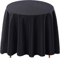 Surmente Black Tablecloth for Round Tables, 108-inch Round Table Cloths for Weddings, Banquets, or Restaurants