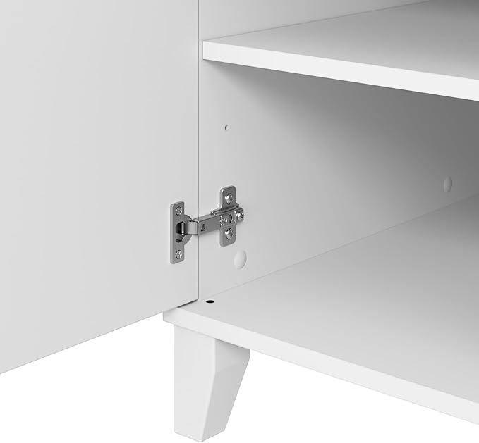 Bush Furniture Somerset 54W Office Desk with Drawer and Storage Cabinet in White | Computer Table for Home Workstation for Workspace