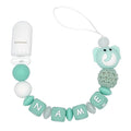 Personalized Pacifier Clip with Name Customized - Elephant (Green)