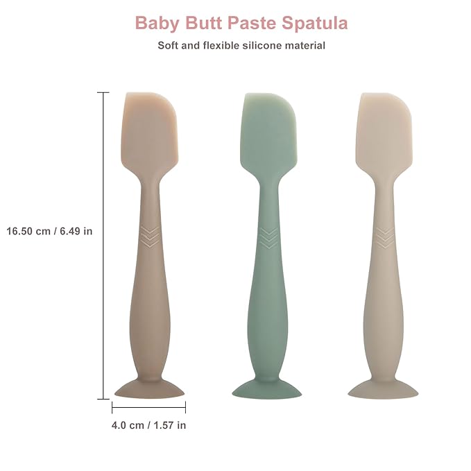 Baby Diaper Cream Spatula, 3 pack Baby Butt Paste Spatula, Diaper Cream Applicator for Newborn Babies, Diaper Cream Brush Suitable for Aquaphor Desitin