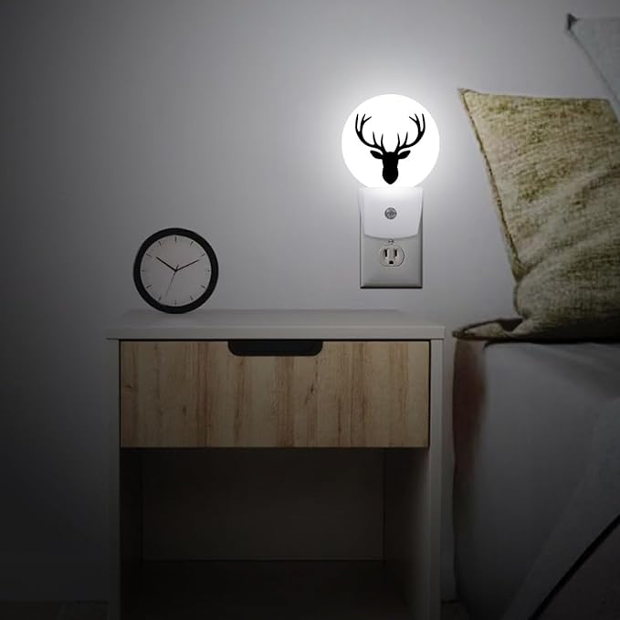 Deer Antler Night Light Plug-in Sleep Lamp Led Dusk to Dawn Night Light for Bedroom