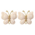 2 Pcs Butterfly Hair Bow Girl, Beige Kid's Cute Hair Clips Barrettes Accessories for Infants Toddlers Baby Kids Fine Hair