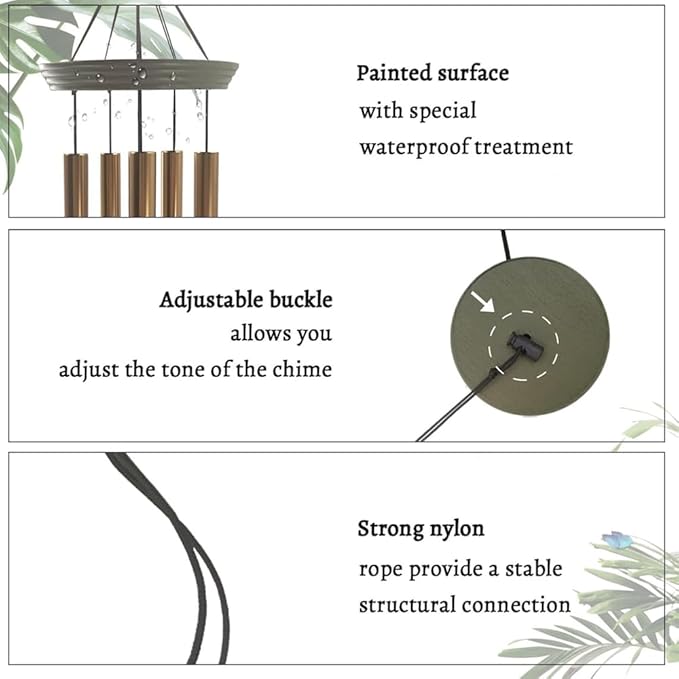 Personalized Memorial Wind Chimes, 36inch Cardinal Sympathy Wind Chimes, in Memory for Loss of Loved Dad/Mom/Ones, Bereavement Gifts, Deep Tone Wind Chime Outdoor (Produced in USA)