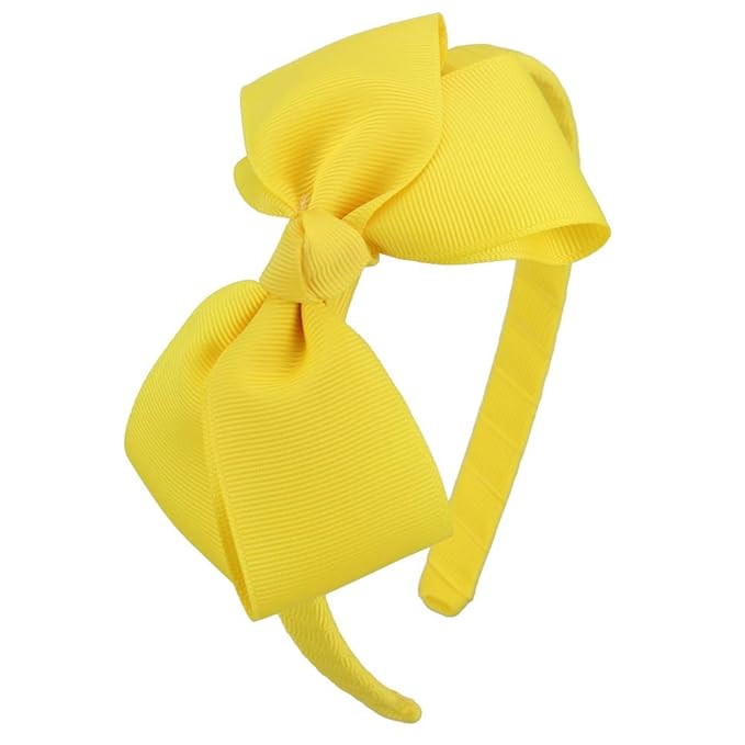 7Rainbows Fashion Cute Yellow Bow Headband for Girls Toddlers.