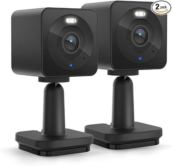 WYZE Cam OG Indoor/Outdoor 1080p Wi-Fi Smart Home Security Camera with Color Night Vision, Motion Detection, 2-Way Audio, Compatible with Alexa & Google, Black (2-Pack), Free Expert Setup