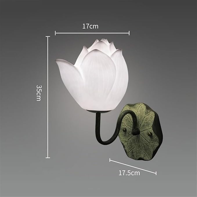 Retro Zen Wall Lamp - Lotus Decorative Wall Light for Bedroom and Study