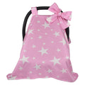 Multi-Use Baby Car Seat Covers Canopies and Breastfeeding Moms Nursing Covers Scarf, Stroller,Shopping Cart Covers, for Baby Shower Gift Pink Star Pattern