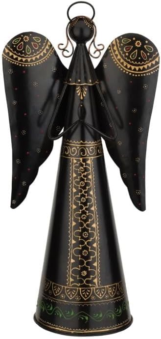Regal Art & Gift Angel Statue - Metal Indoor/Outdoor Garden Statue Deals, Elegant Garden Decor, Beautiful Gifts for Women, Exquisite Angel Statues for Garden,23-Inch, Black/Gold