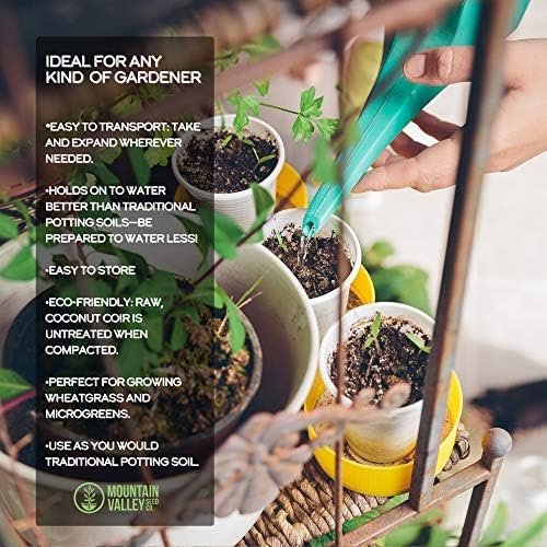 Minute Soil Bulk Coconut Coir Block 4-Pack – OMRI Listed for Organic Use – 48 lb Compressed Grow Medium – Expands with Water – Gardening, Beds, Containers
