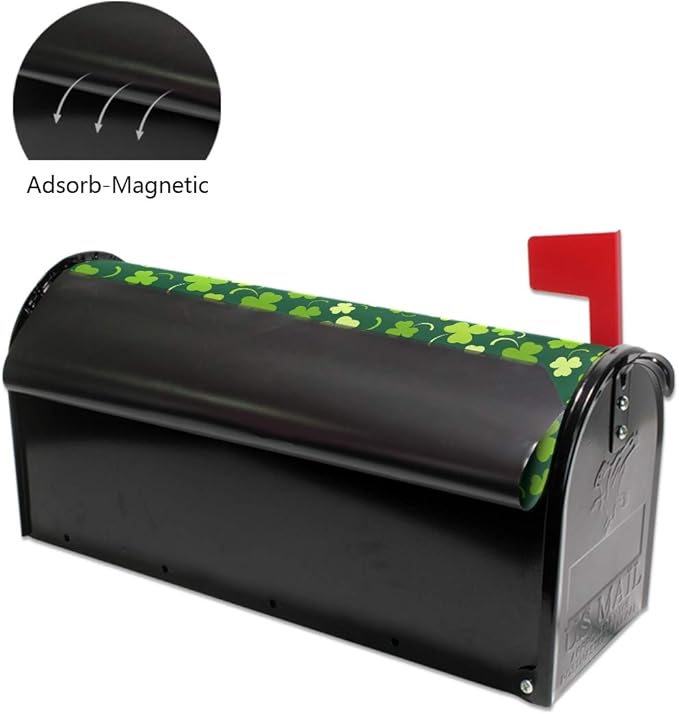 ALAZA WOOR St Patricks Day Shamrock Magnetic Mailbox Cover MailWraps Garden Yard Home Decor for Outside Standard Size-18"x 20.8"