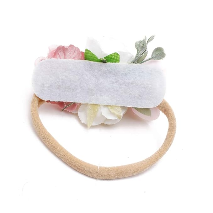cherrboll 3pcs Baby Girl Headbands Flowers, Super Soft & Stretchy Nylon Floral Hairbands for Newborn Toddler