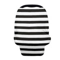 Coldinair Black White Stripes Print Baby Car Seat Covers Ultra Soft Stretchy Carseat Canopy for Babies,Multi- use Breastfeeding Nursing Covers/Shopping Cart Cover