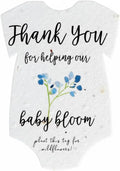Onesie Seed Paper – 15Pcs Blue Baby Shower Favors for Guests with Wildflower Seeds, Writable & Plantable, Baby Shower Gifts for Guest