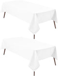 Hiasan 2 Pieces White Square Tablecloth - Waterproof and Spillproof Restaurant Washable Polyester Table Cloth for Dining Room, 30 x 30 Inch