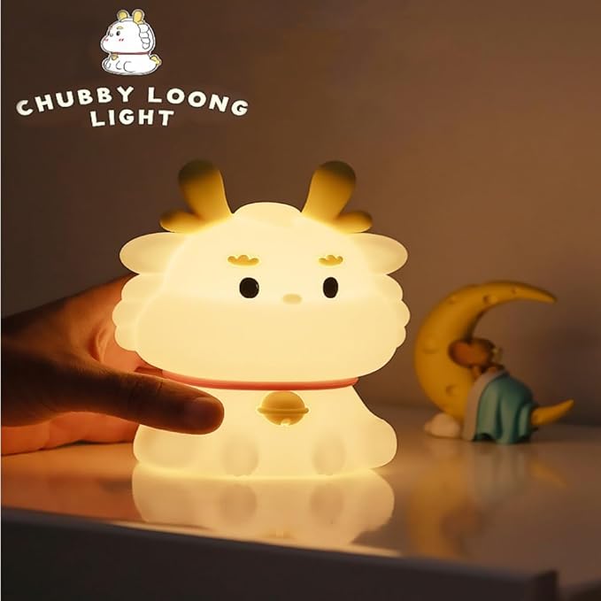 Little Dragon Kids Night Light, Cute Animal Soft Silicone LED Color Changing Lamp，Rechargeable Nursery Bedside Bedroom Table Decor, Best Birthday Christmas Gift for Kid Girl Boy