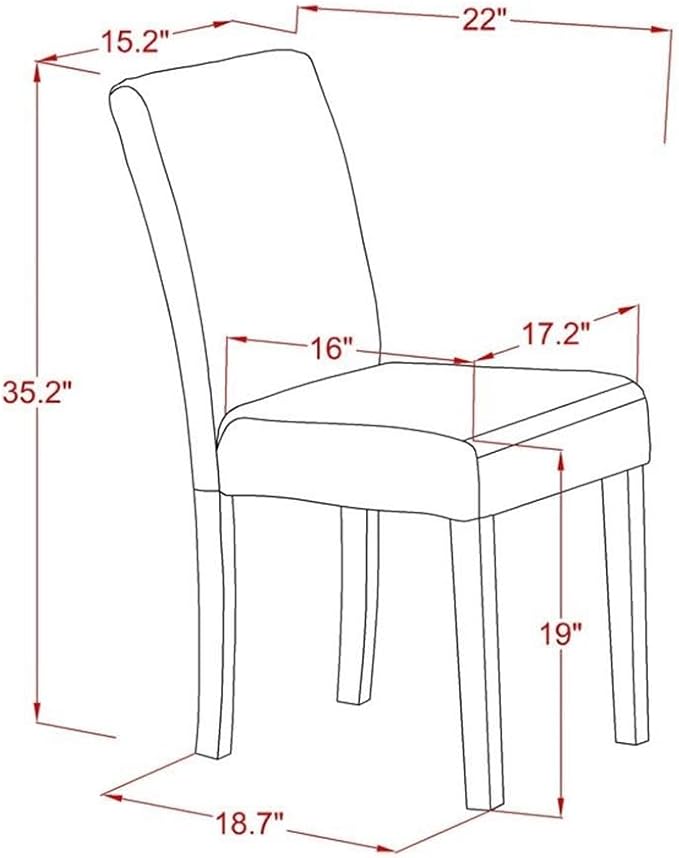 East West Furniture X027AB264-9 9 Piece Dining Set Includes a Rectangle Dining Room Table with X-Legs and 8 White Faux Leather Upholstered Parson Chairs, 40x72 Inch, Multi-Color