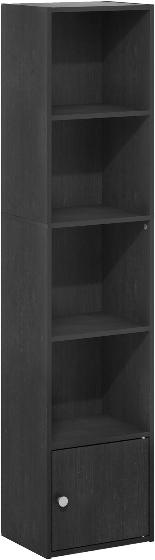 Furinno Luder Shelf Bookcase with 1 Door Storage Cabinet, Blackwood