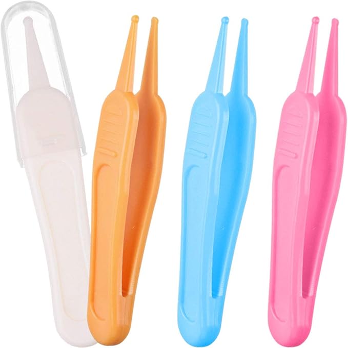 4 Pieces Nose Cleaning Tweezers Safe and Effective Clip Care Ear Nose Navel Clean Tool Nipper Plier Pincet Forceps