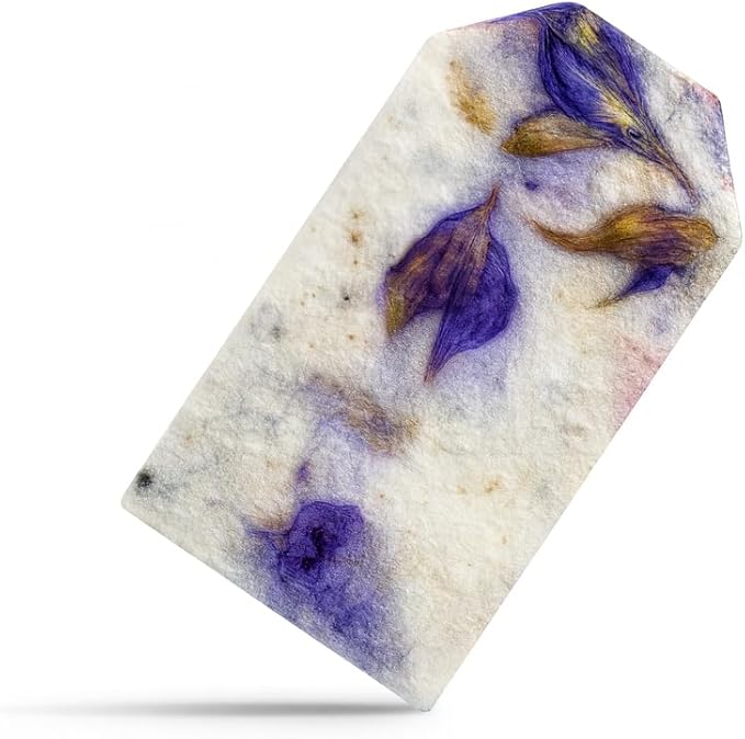 50Pcs Plantable Purple Seed Paper Tags with Wildflower Seeds, Writable & Plantable Gift for Moms, Plant Lover, Teachers, Ideal for Weddings, Baby Shower Favors, Memorial, & Celebrations