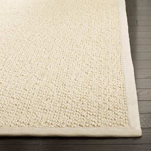 SAFAVIEH Natural Fiber Collection Runner Rug - 2'6" x 12', Cream, Sisal, Woven Design with Border (NF525A) - color: Creme, size: 2'6" x 12' (Runner)