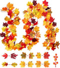 AKIT Fall Decor Lighted Fall Garland 45 LED Outdoor String Lights Waterproof with Timer - Thanksgiving Fall Decorations for Home Halloween Garland for Mantle Indoor