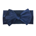 Baby Girl's 7'' Soft Big Bowknot Velvet Headband Toddler Hairband for Photography Travel Party Festivals (Navy Blue, One Size)