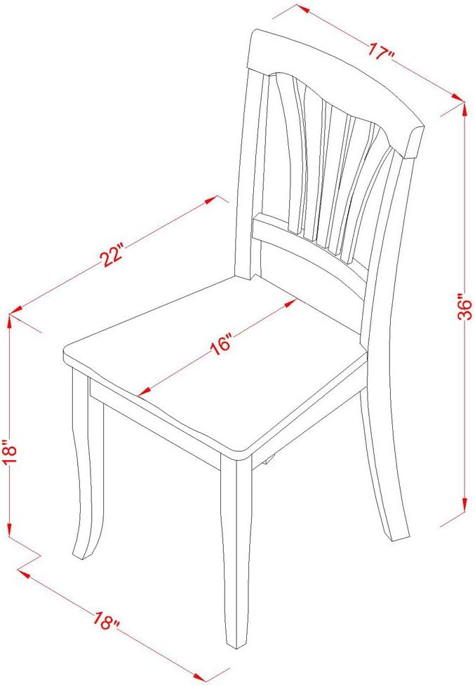 East West Furniture DOAV7-BCH-W 7 Piece Dining Table Set Consist of a Rectangle Dining Room Table with Butterfly Leaf and 6 Wood Seat Chairs, 42x78 Inch, Black & Cherry
